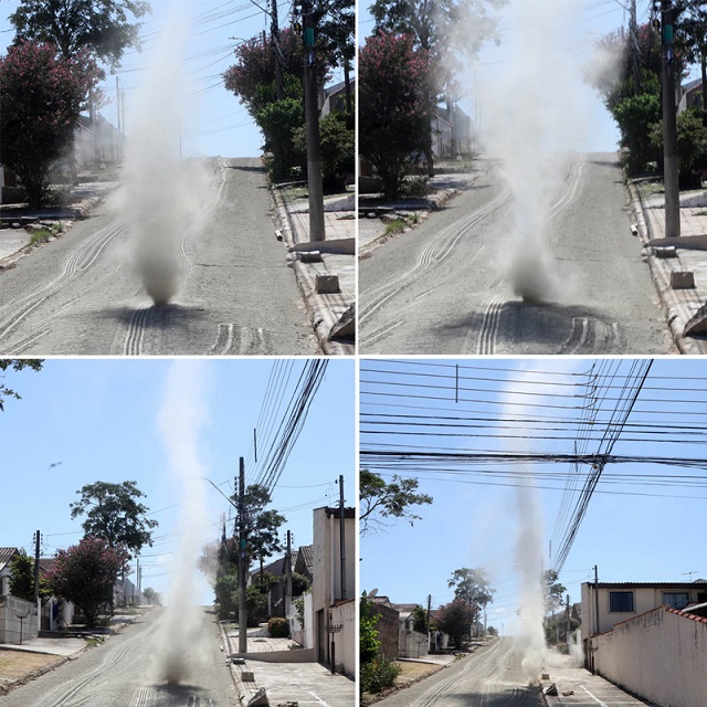 É uma ventania? Um tornado? IA? Fotógrafo da Prefeitura registra imagem curiosa no Barreirinha